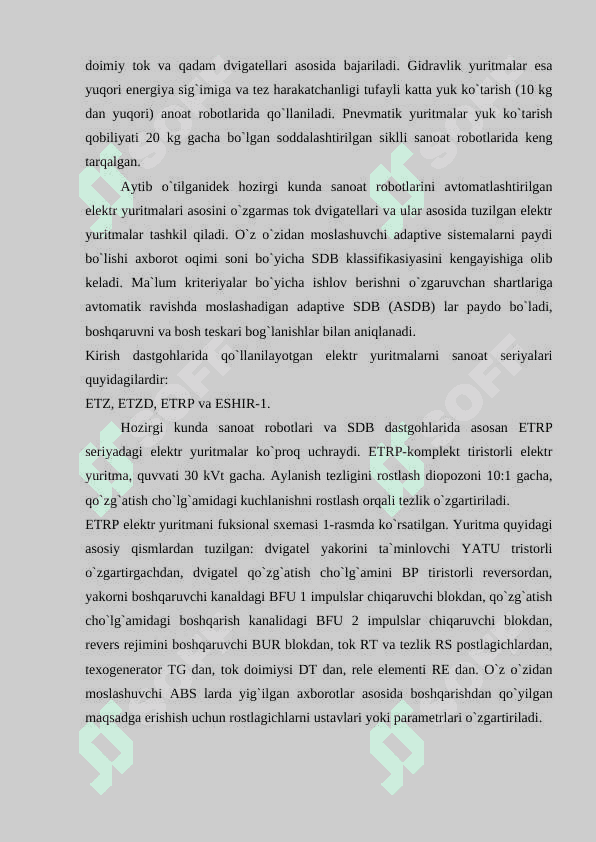 Sanoat robotlarining elektr yuritmalari 3