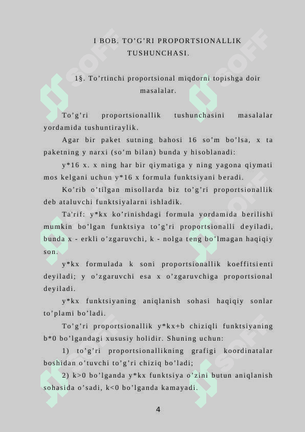 Miqdorlarning nisbiy bog’liqligiga doir masalalar ustida ishlash 4