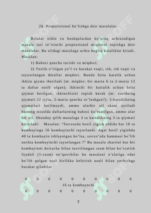 Miqdorlarning nisbiy bog’liqligiga doir masalalar ustida ishlash 7