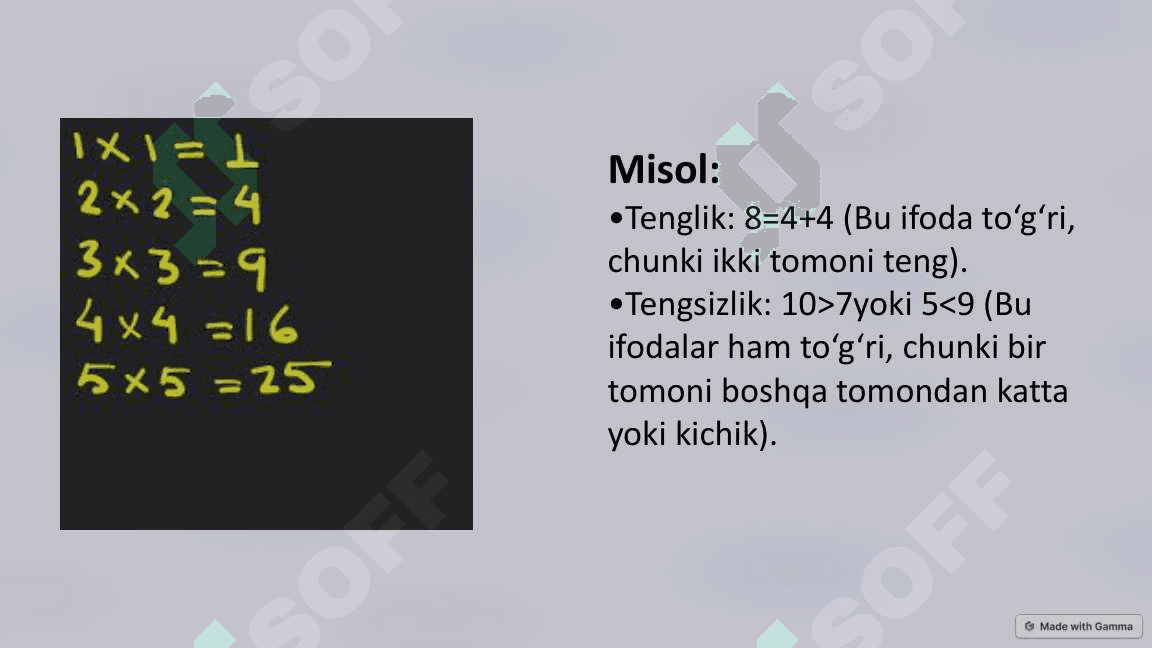 Tenglik, tengsizlik va tenglamalar 6