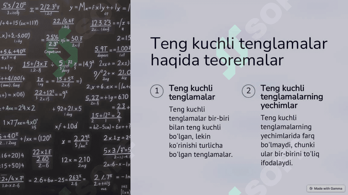 Tenglik, tengsizlik va tenglamalar 8