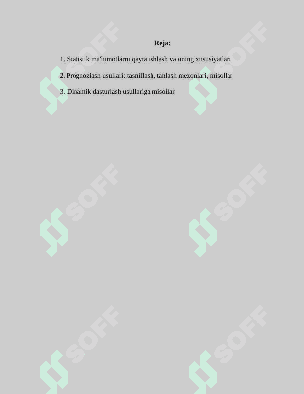 Statistik axborotlarni qayta ishlashda va prognoz masalalarida dinamik dasturlash usullari.docx 2
