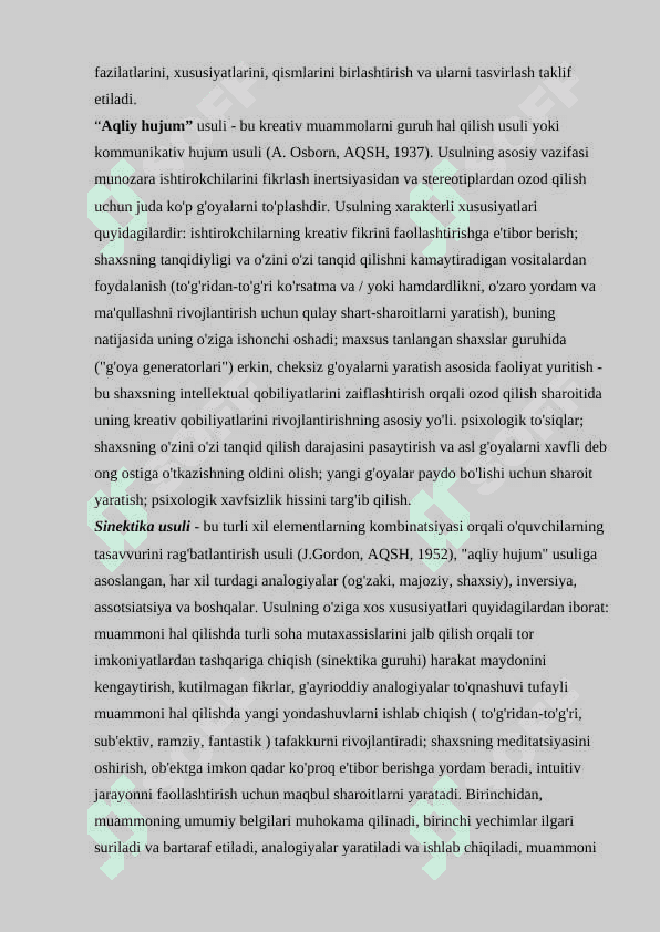 Kreativ pedagogika fanini o‘qitishda metod va vositalar 3