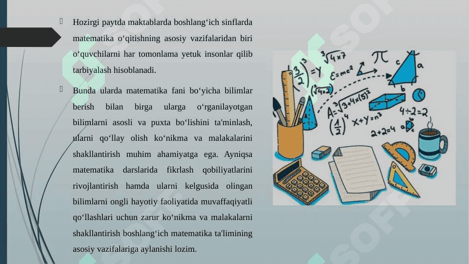 BOSHLANG’ICH SINF MATEMATIKA DARSLARIDA QOLDIQLI BO‘LISH. 3