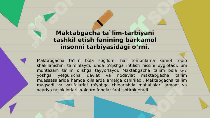 MAKTABGACHA TA'LIM TASHKILOTLARINI PAYDO BO'LISH TARIXI 4
