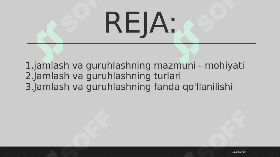 Jamlash va guruhlash 2