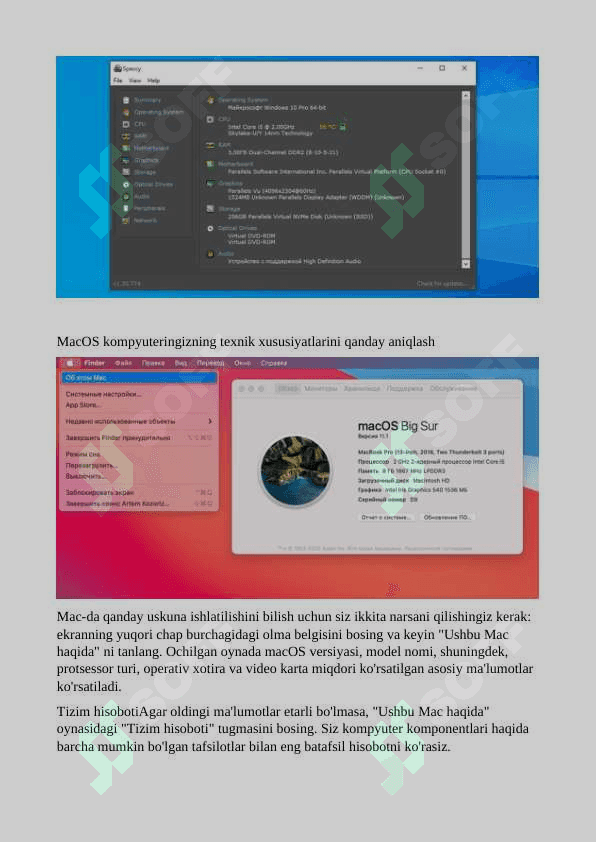 Kompyuter xarakteristikasini aniqlash mavzusida kichik qo'llanma 4