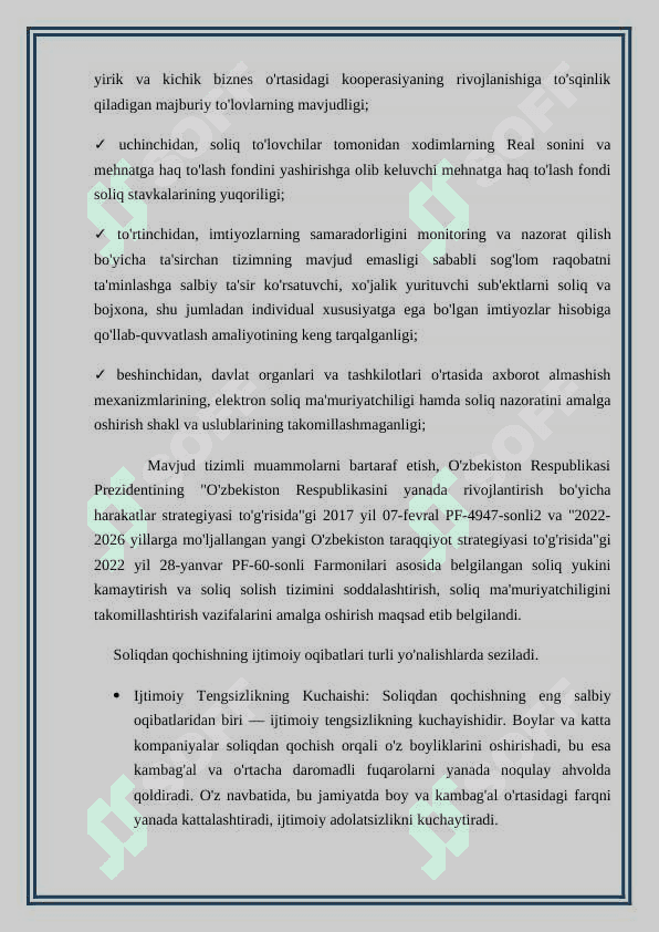 Soliqdan  qochishning  ijtimoiy  oqibatlari. 3