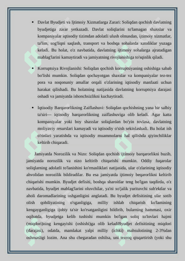 Soliqdan  qochishning  ijtimoiy  oqibatlari. 4