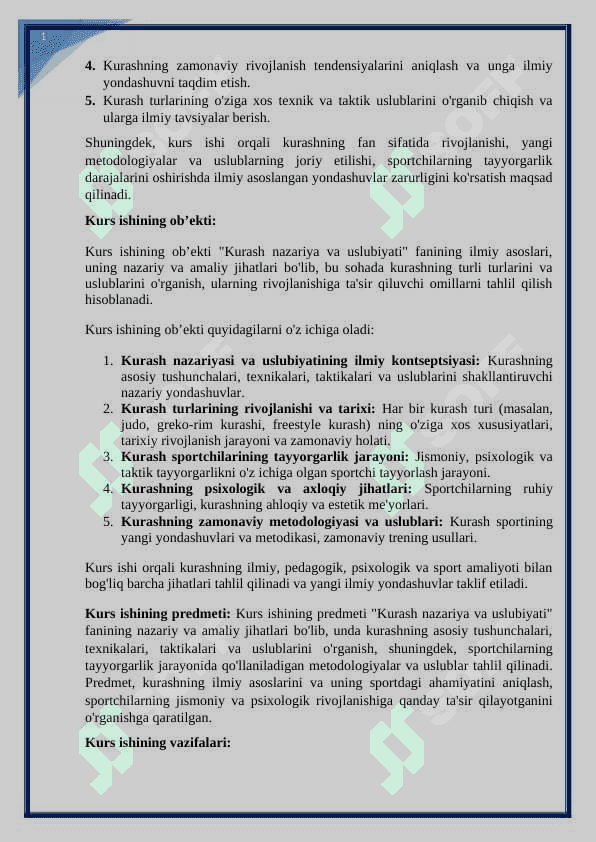 Kurash nazariya va uslubiyati fanining maqsadi hamda vazifalari 3