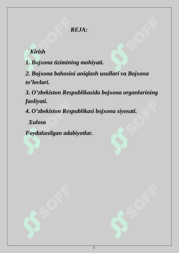 O`zbekistonning bojxona tizimi. 2