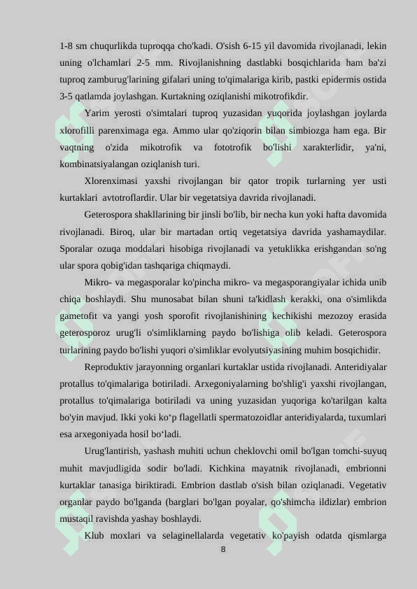 Plauntoifa – lycopodiophyta bo‘limi 8