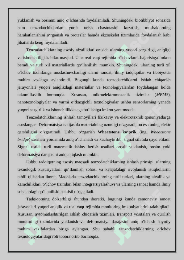 tenzodatchiklarning ishlash prinsipini tahlil qilish 2