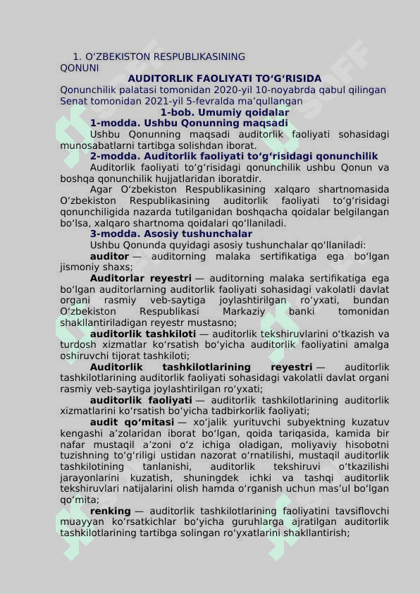 EKSPER VA AUDITORLAR TEKSHIRUVCHAN NAZORAT 2