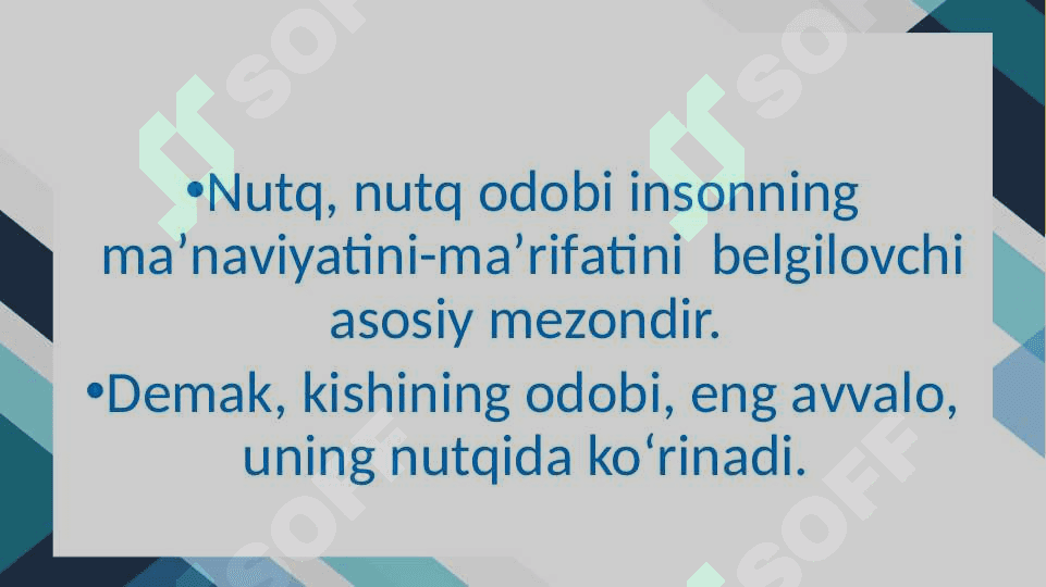 TIL VA NUTQ. NUTQ ODOBI. NUTQIY ETIKET 7