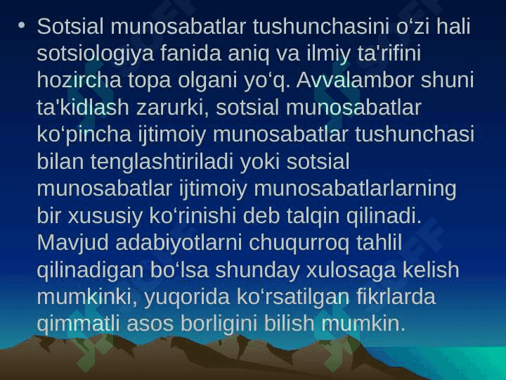 Sotsial munosabatlar 3