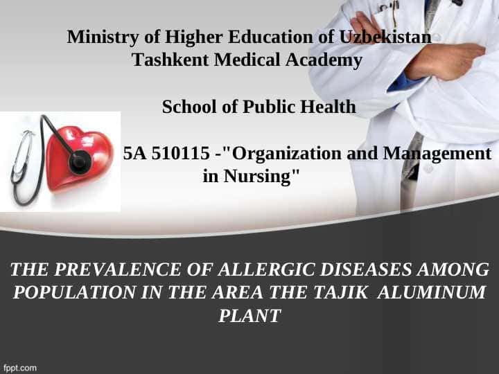 Ministry of Higher Education of UzbekistanTashkent Medical Academy     School of Public Health