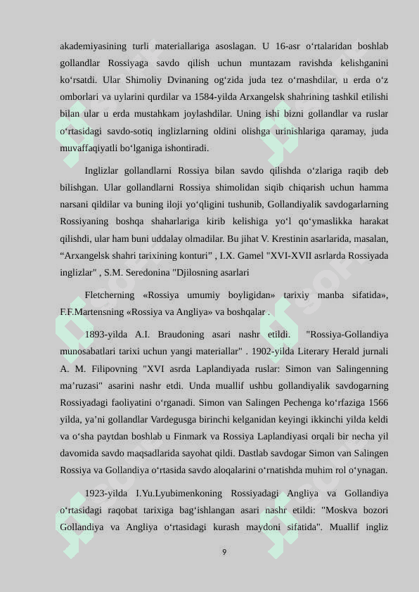 Niderlandlar XVIII asrning oxiri- XIX asrning birinchi yarmida ijtimoiy-iqtisodiy va siyosiy vaziyat 8