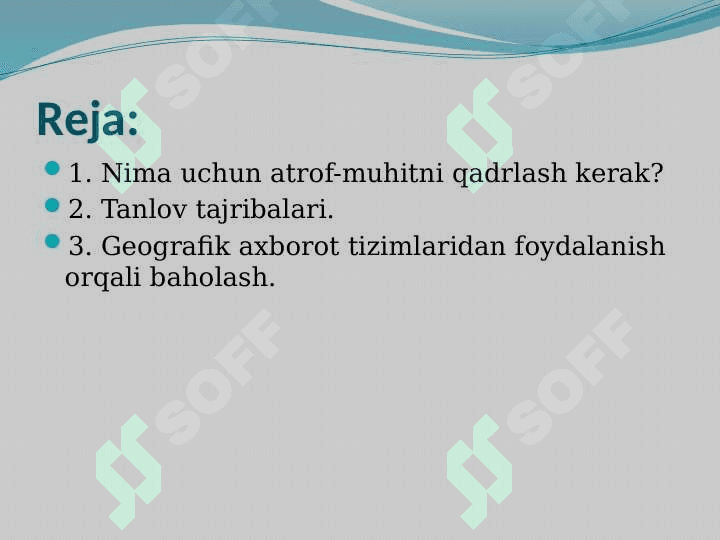 Atrof muhitni qadrlash usullari 2