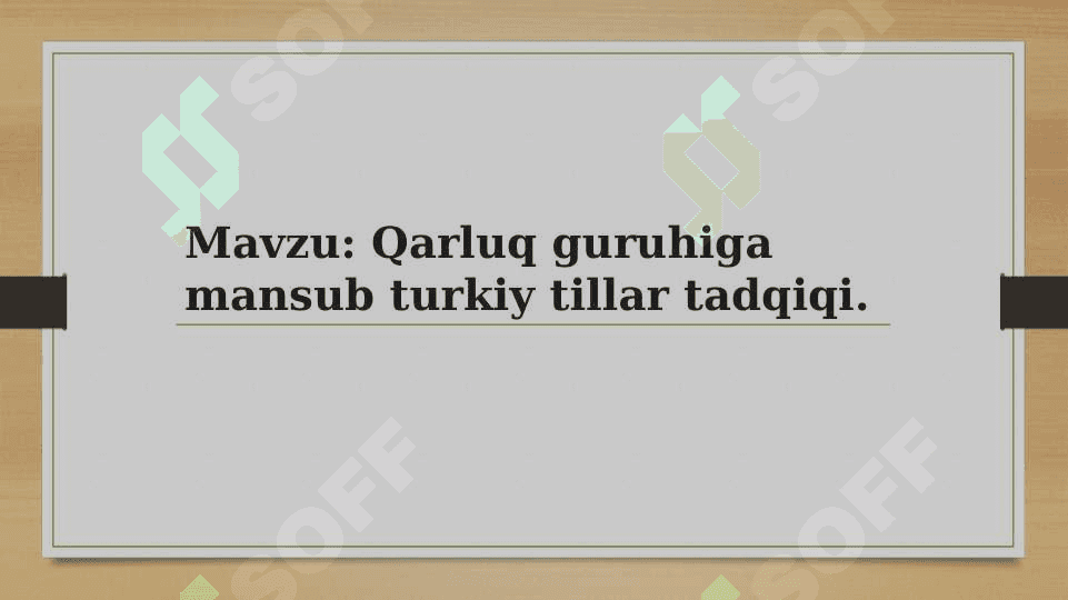Qarluq guruhiga mansub turkiy tillar 2
