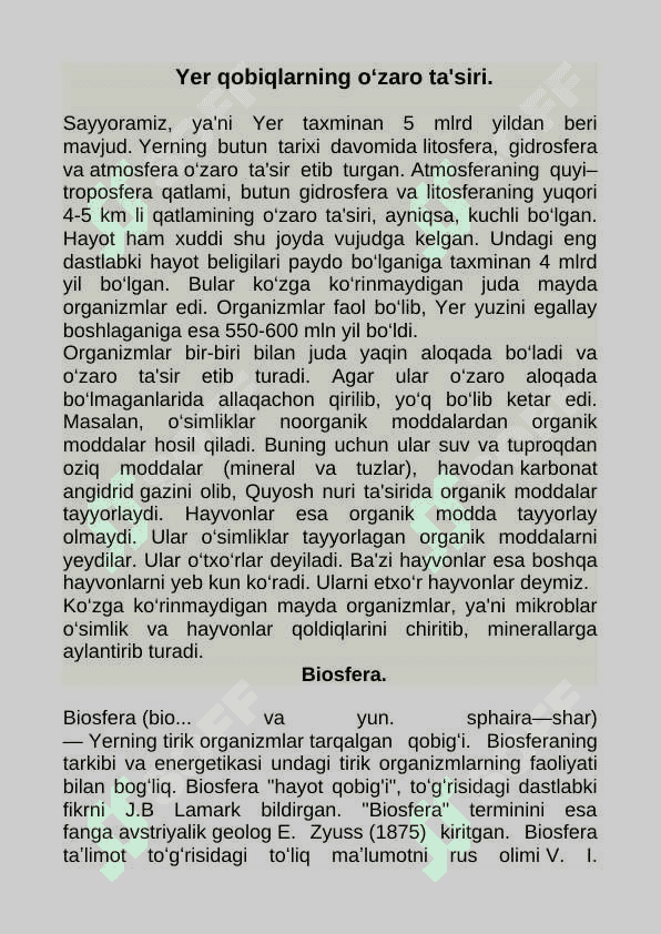 Ishlanma . Biosfera 2
