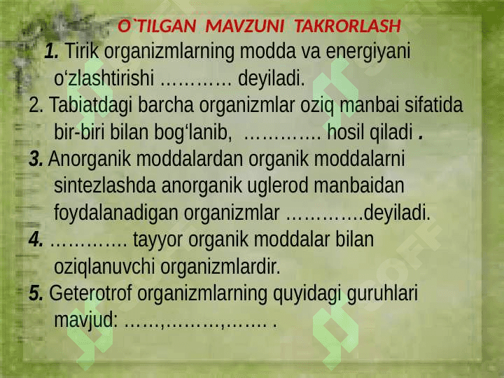Hayvonlarning oziqlanishi 2