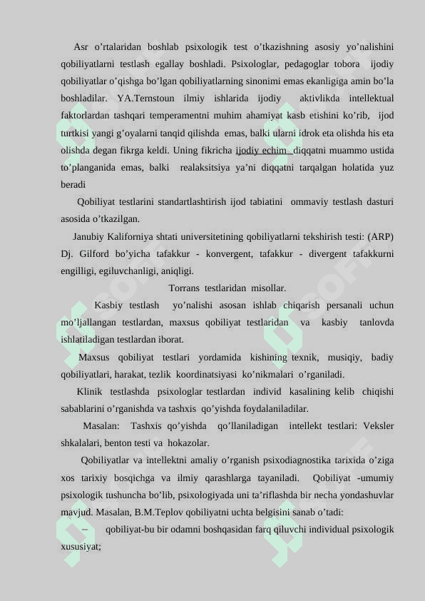 Qobiliyat (I tip) testlarini yaratish va Intellekt (I tip) testlarini yaratish 2