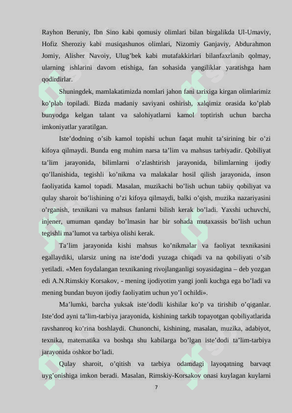 Qobiliyat va qiziqish, havas 7