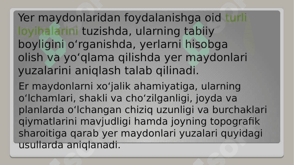 ANALITIK VA GRAFIK USULLAR BILAN MAYDON YUZASINI ANIQLASH 2