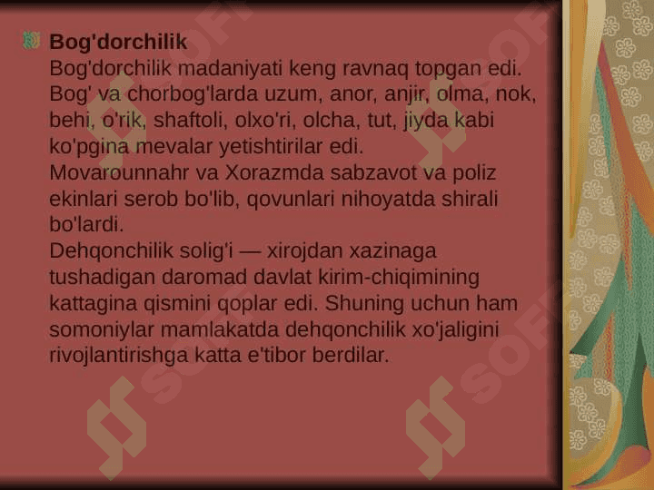 Somoniylar davrida ijtimoiy-iqtisodiy hayot 4