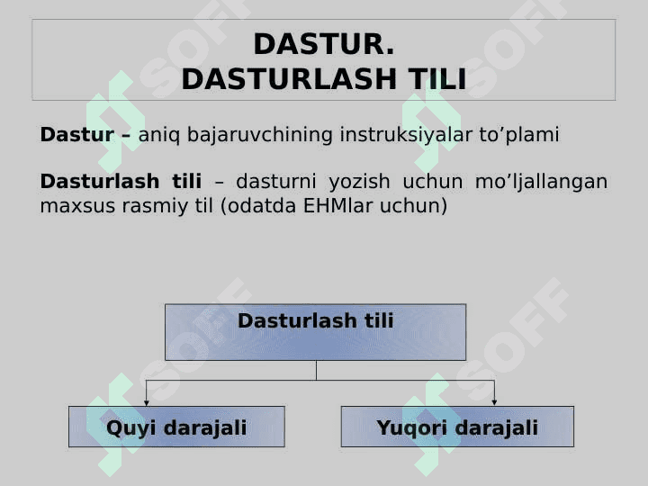 DASTURLASH TILI  HADIDA  MA’LUMOT VA UNING IMKONIYATLARI 2