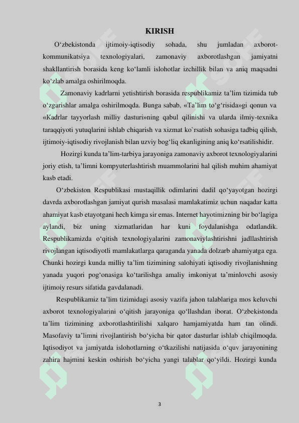 PYTHON DASTURLASH TILIDA RO‘YXATLAR VA MASSIVLAR BILAN ISHLASH  MAVZUSIDA 3