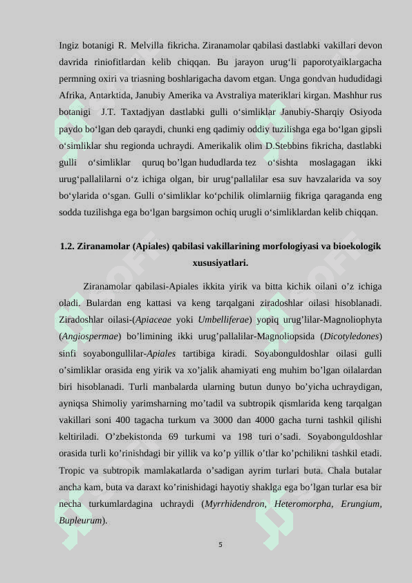 Ziranamolar (Apiales) qabilasi 5