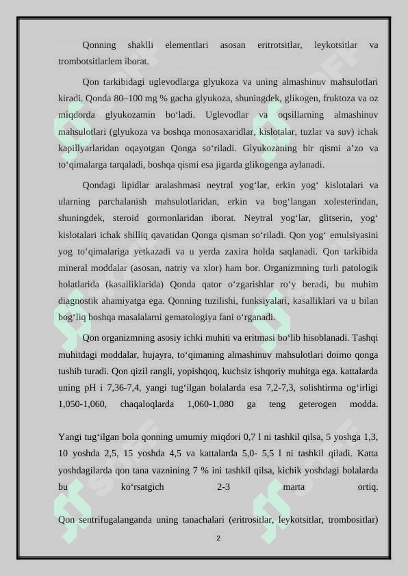 Qon bio suyuqliklari 2