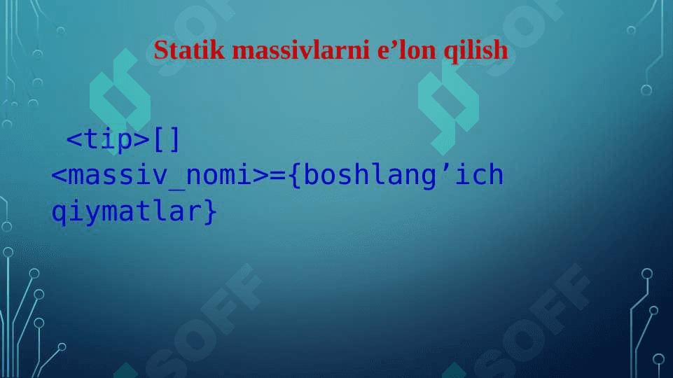 Massivlar 6