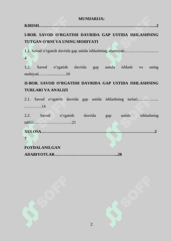 Savod oʻrgatish davrida gap ustida ishlash 2