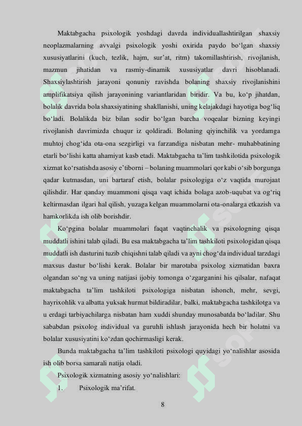 Maktabgacha ta’lim muassasasida psixolog faoliyati 7