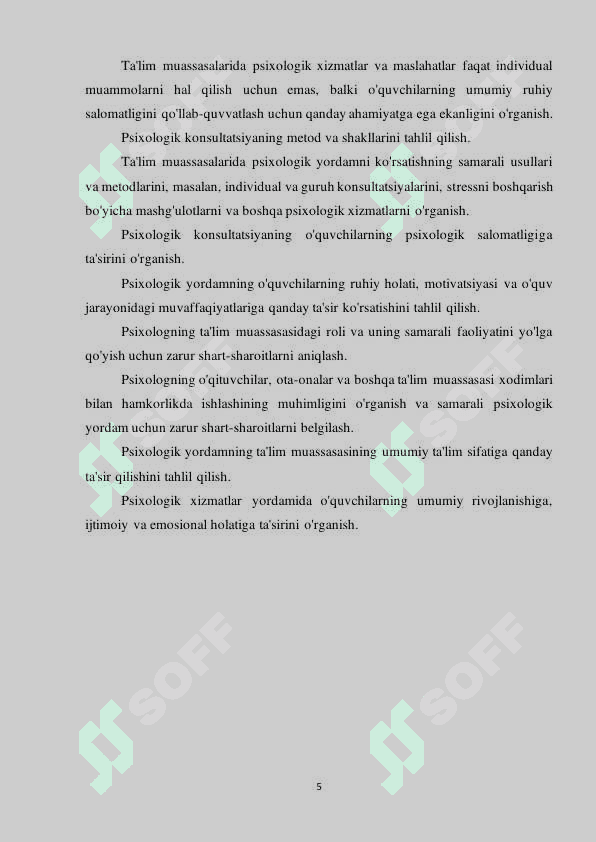 TA'LIM MUASSASIDA PSIXOLOGNING PSIXOLOGIK KONSULTATSIYA FAOLIYATINI YO'LGA QO'YISH 5