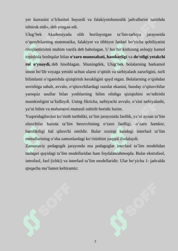 7-9 sinfda algebrani o'qitishda muammoli ta'lim 7