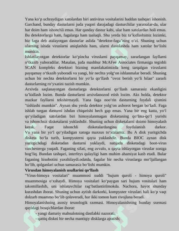 VIRUSNING  KOMPYUTERGA  TUSHISH  SABABLARI  VA  UNDAN HIMOYALANISH   USULLARI 5