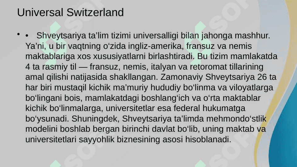 Shveytsariya ta’lim tizimi 2