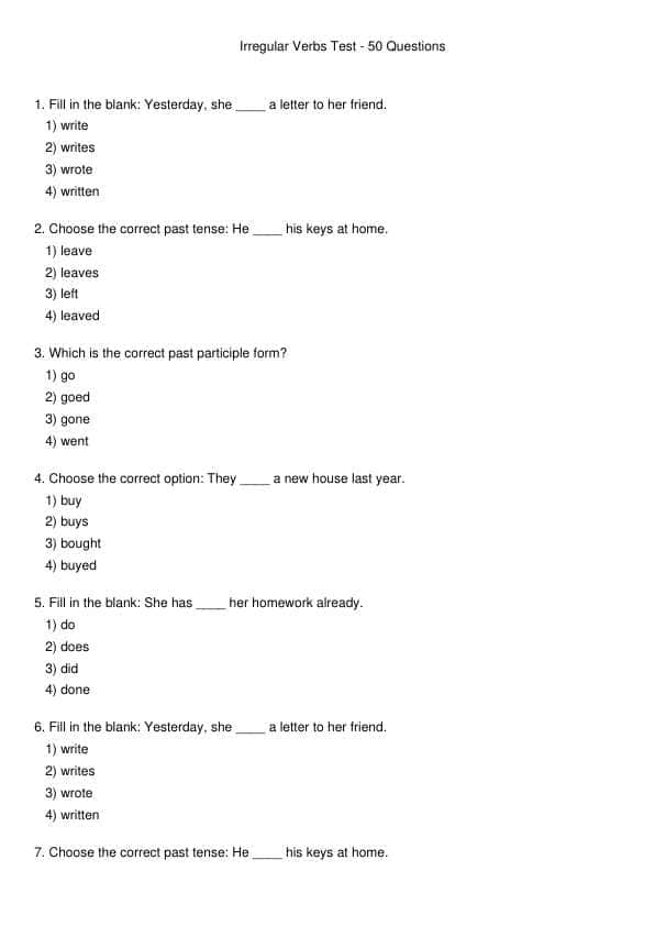 Ingliz tili test