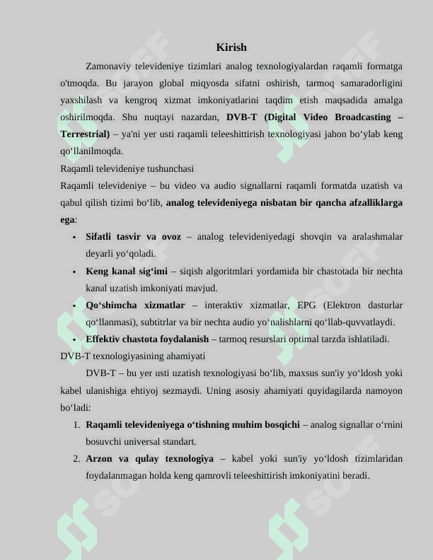 DVB – T yer usti raqamli teleeshittirish tizimi 3