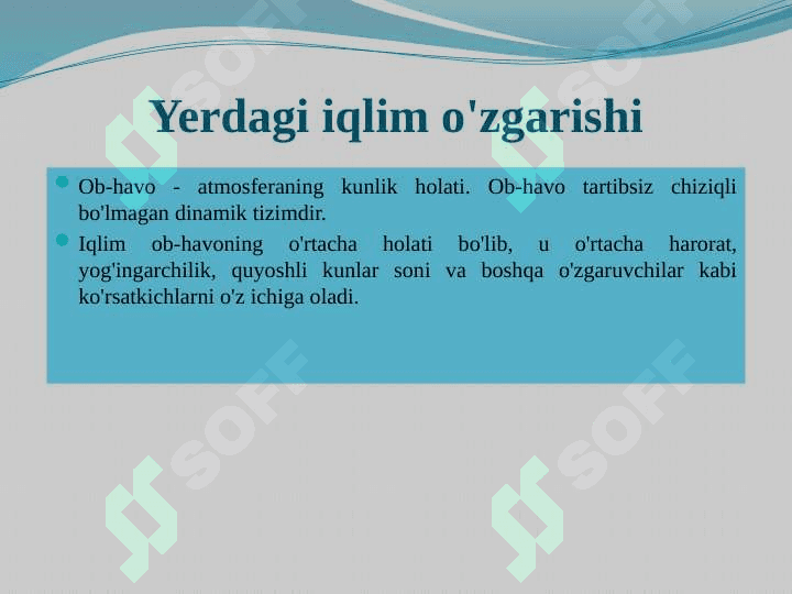 IQLIM O’ZGARISHLARI 4