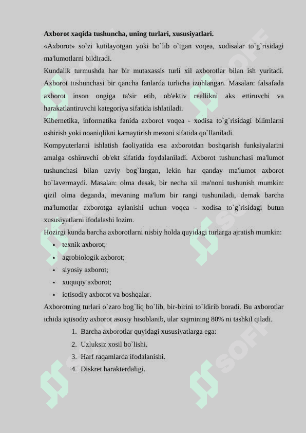 Axborot nima uning manbalari 2