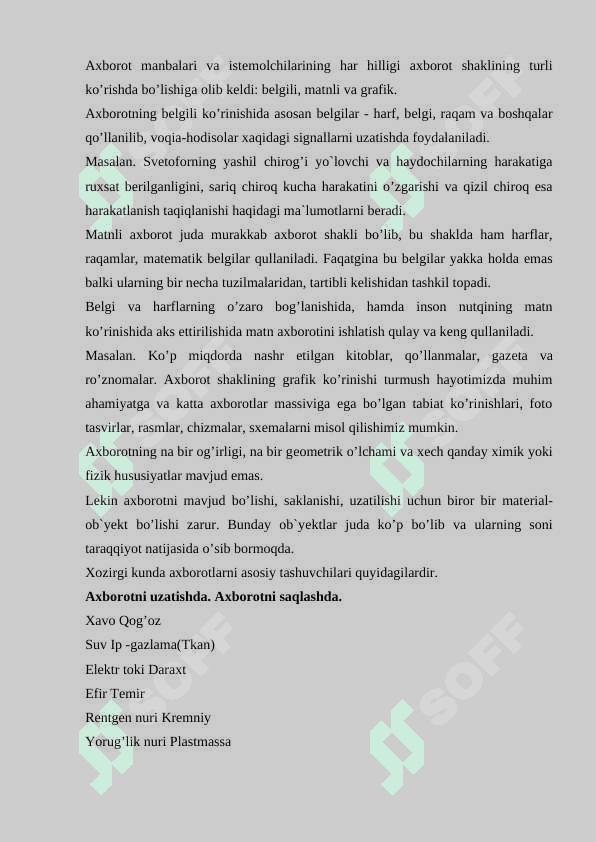 Axborot nima uning manbalari 4