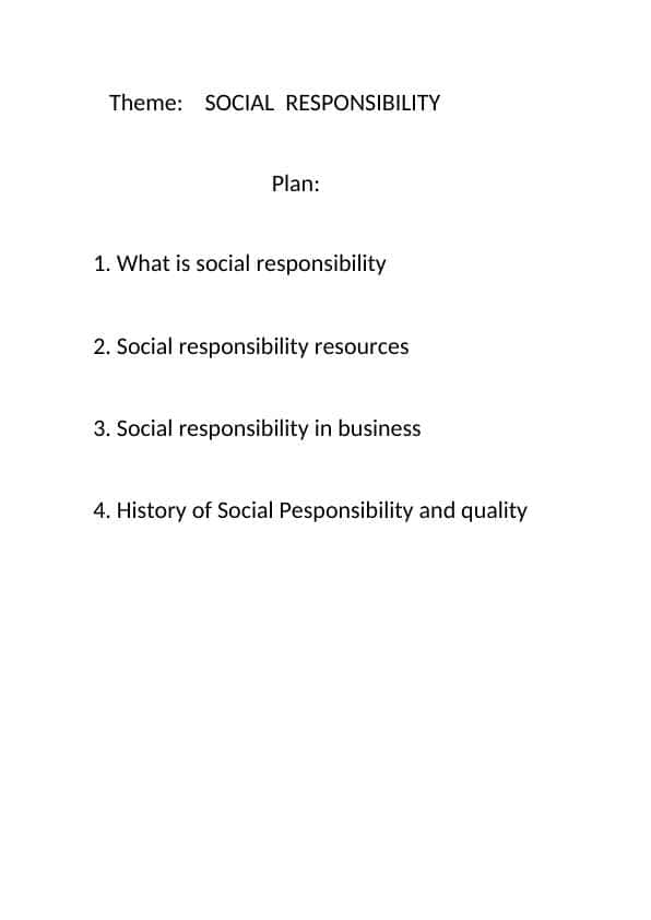 SOCIAL  RESPONSIBILITY
