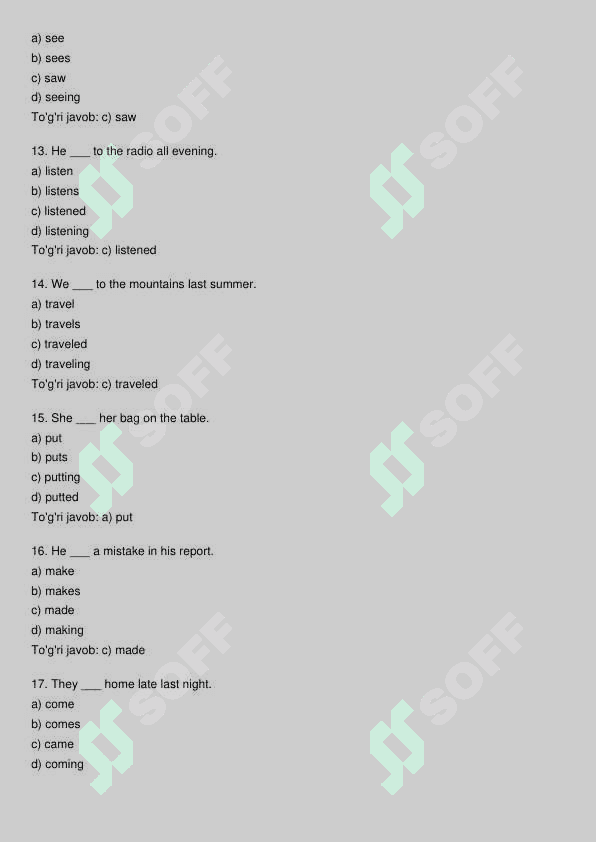 Ingliz tili test 3