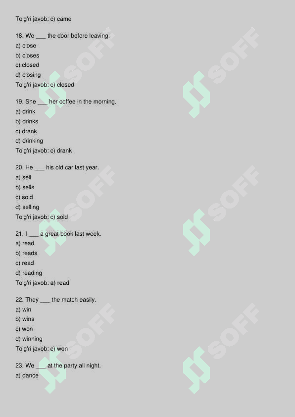 Ingliz tili test 4