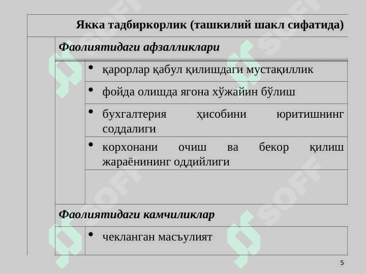 Тадбиркорлик фаолияти ва тадбиркорлик капитали 5
